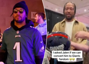 Jalen Brunson wanted nothing to do with signing Giants helmet