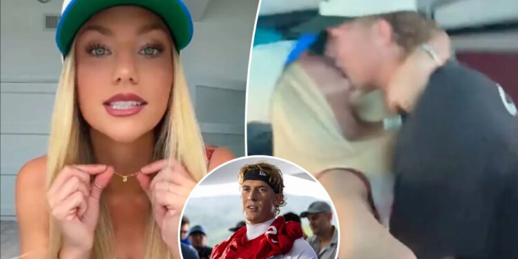 Jaxson Dart's girlfriend surprises him after four days apart: 'Honeymoon phase forever'