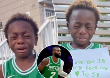 Jaylen Brown comforts crying 6-year-old superfan after trade