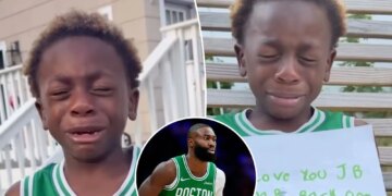 Jaylen Brown comforts crying 6-year-old superfan after trade