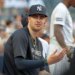 New York Yankees pitcher Cam Schlittler (31) in the dugout during the first inning.
