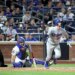 Los Angeles Dodgers right fielder Kyle Tucker #23 tosses his bat after he hits a two-run home run during the eighth inning on July 24, 2026.