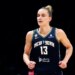 WNBA player Leonie Fiebich in a New York Liberty jersey.