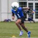 Giants wide receiver Malik Nabers runs a drill during camp at the Greenbrier on July 29, 2026, in White Sulpher Springs, W.Va.