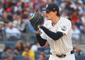 New York Yankees pitcher Max Fried (54) pitches in the first inning.