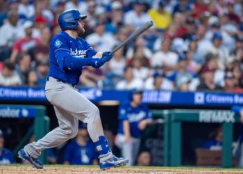 Los Angeles Dodgers' Max Muncy hitting a two-run home run.