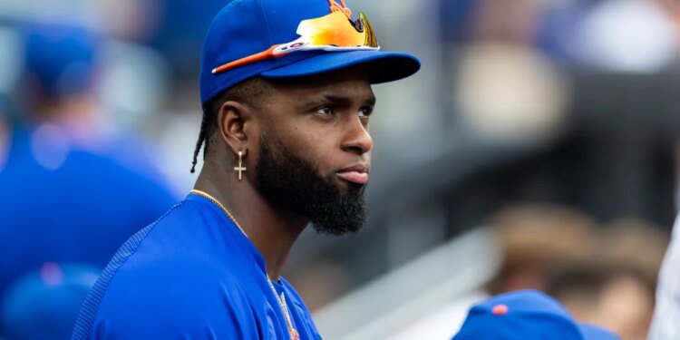 Luis Robert Jr. in the dugout during the 7th inning against the Kansas City Royals at Citi Field.