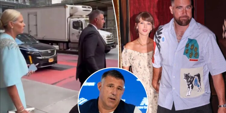 Mike Vrabel and wife Jen head to Taylor Swift, Travis Kelce wedding