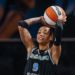 Chicago Sky guard Natasha Cloud (9) looks for a pass against the Atlanta Dream during the third quarter at Gateway Center Arena at College Park.