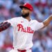 Philadelphia Phillies starting pitcher Cristopher Sanchez delivers during the second inning of a baseball game against the New York Mets on Saturday, June 20, 2026, in Philadelphia.