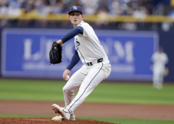July 11, 2026, St. Petersburg, Florida, USA: Tampa Bay Rays pitcher Griffin Jax (22) pitches in the first inning against the Seattle Mariners on Saturday, July 11, 2026 in St. Petersburg. (Credit Image: © Luis Santana/Tampa Bay Times via ZUMA Press Wire)
