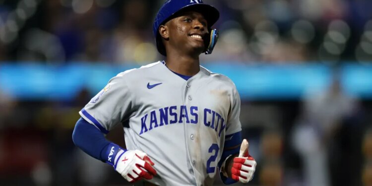 Kansas City Royals' Tyler Tolbert giving a thumbs up.
