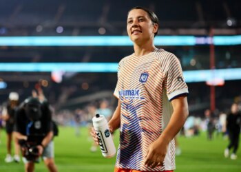 Sam Kerr is all smiles after Gotham FC's 1-0 win over the Washington Spirit on July 15, 2026 at Citi Field.
