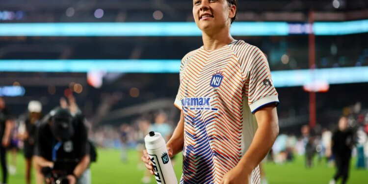 Sam Kerr is all smiles after Gotham FC's 1-0 win over the Washington Spirit on July 15, 2026 at Citi Field.