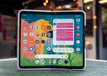 A photo of Google’s Pixel Fold smartphone.