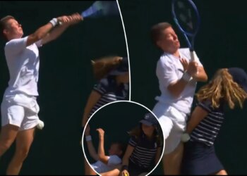 Scary Wimbledon scene as doubles player Demi Schuurs crashes into ball girl