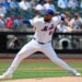 Mets lefty Sean Manaea throws a pitch against the Braves during Game 1 of a doubleheader on July 29, 2026.