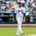 New York Mets pitcher Sean Manaea (59) reacts on the mound in the seventh inning against the Kansas City Royals.