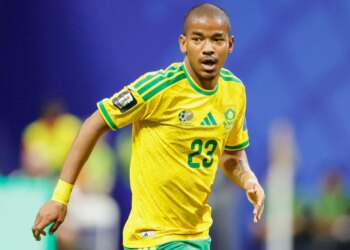 South Africa's Jayden Adams during a World Cup Group A soccer match.
