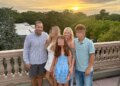 Brian Malloy (far left) pictured with his wife Luiza Malloy (2nd from right) and their children.