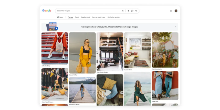 The Google Images homepage will recommend photos even before you search
