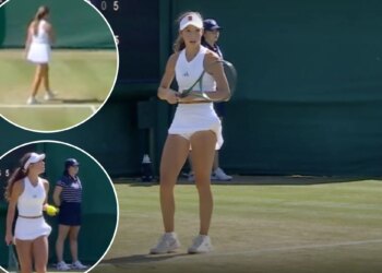 The moment 15-year-old tennis prodigy Ida Wobker booted out of Wimbledon