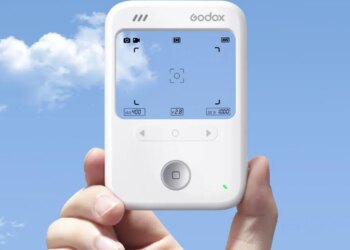 This slim camera has a transparent LCD screen for a viewfinder