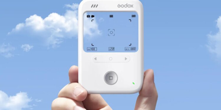 This slim camera has a transparent LCD screen for a viewfinder