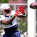 New England Patriots wide receiver A.J. Brown catching a pass.