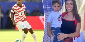 Tyler Adams wife Sarah USA outfit for Belgium World Cup game