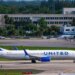 A United Airlines aircraft taxis at Palm Beach International Airport.