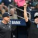 Aaron Boone (left) gets ejected by home plate umpire Doug Eddings during the sixth inning of the Yankees-Rays game on July 8, 2026 at Tropicana Field in St. Petersburg, Fla.