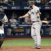 Paul Goldschmidt strikes out in the seventh inning of the Yankees' 6-4 loss to the Rays on July 7, 2026 in St. Petersburg, Fla.