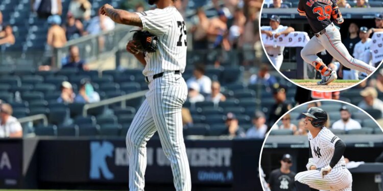 Yankees' skid hits seven in painful extra-inning loss to Tigers