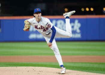 Zac Thornton pitches during the Mets-Braves game on July 27, 2026.