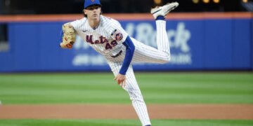 Zac Thornton pitches during the Mets-Braves game on July 27, 2026.